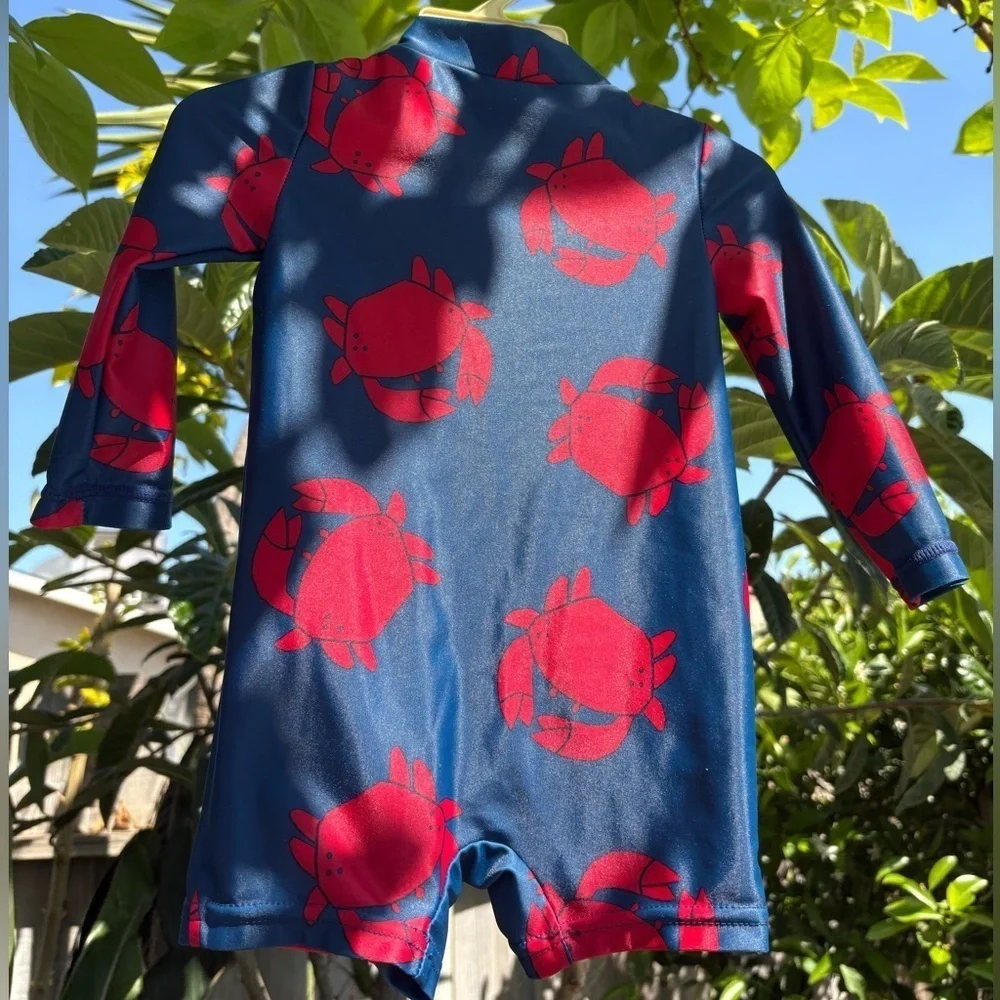 Carter’s Bundle 1-Long Sleeve & 1-Short Sleeve Rash Guard One Piece Swimsuits
